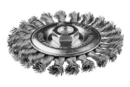 Szczotka druciana tarczowa 125 mm, drut skręcony, INOX, M14