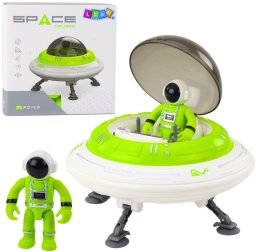 LeanToys Statek Kosmiczny Ufo Figurka Astronauty Światła Dźwięki Zielony