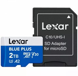 Karta Lexar Blue Plus MicroSDXC 2 TB Class 10 UHS-I/U3 A2 V30 (LMSBLPL002T-BNANG)