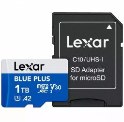 Karta Lexar Blue Plus MicroSDXC 1 TB Class 10 UHS-I/U3 A2 V30 (LMSBLPL001T-BNANG)