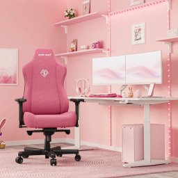 Fotel gamingowy materiałowy Anda Seat Kaiser 3E XL Pink Fabric