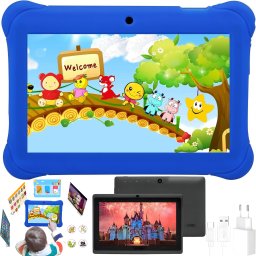 TABLET DLA DZIECI EDUKACYJNY 7" 16GB WiFi ANDROID ETUI ZESTAW DO NAUKI GIER