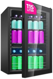 Bomann KSG 7290 black Glass Door Refrigerator 84,5cm
