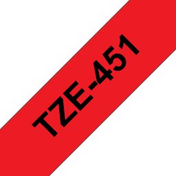 Brother Brother | TZe-451 Laminated Tape | Juodas On Raudona | TZe | 8 m | 2.4 cm