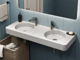 Umywalka wisząca MIRAGGIO LOOP 1200-2 120*45*12 Połysk Biała 8814001