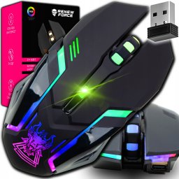 Myszka Gamingowa PRO Mysz Dla Graczy Bezprzewodowa LED 6 Przycisków 3200dpi BM-120