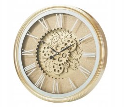 Koopman Zegar ścienny w stylu vintage złoty oldschool 50,7cm