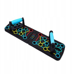 Deska uchwyty do pompek ćwiczeń PUSH UP wielofunkcyjna 16w1 + GUMY oporowe PB-2000