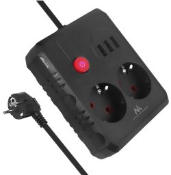 Listwa zasilająca Maclean 2 gniazda 1.5 m czarna (MCE387)