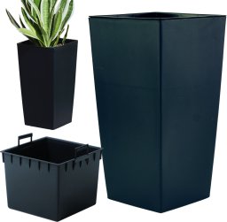 Doniczka kwadratowa matowa 30cm z wkładem Donica + wkład dystansowy