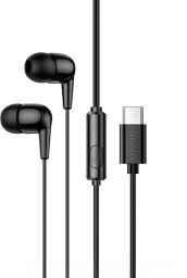 Słuchawki przewodowe douszne USB C Hoco M97 czarne