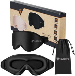 SUPERO Maska na oczy SUPERO Eyeshade ShadowFlex, czarna