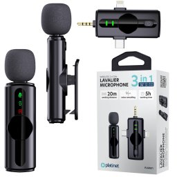 Mikrofon Platinet PLATINET WIRELESS LAVALIER MICROPHONE MIKROFON KOŁNIERZYKOWY SINGLE SET [46293]
