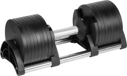 Hantel żeliwny regulowany automat 36 kg, skok co 2kg, REBEL ACTIVE