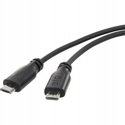 Renkforce RF-4079670, 0.15 m, Micro-USB B, Micro-USB B, USB 1.0, 480 Mbit/s, Black