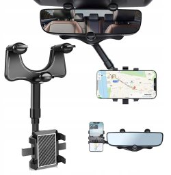 UCHWYT NA TELEFON DO SAMOCHODU NA LUSTERKO WSTECZNE SAMOCHODOWY REGULOWANY