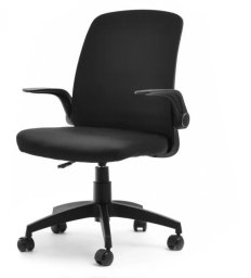 Fotel obrotowy młodzieżowy czarny tapicerowany regulowane podłokietniki