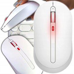 Xiaomi MWMM01 bezprzewodowa mysz USB + Bluetooth myszka 2w1 cicha OBURĘCZNA MIIIW-WHITE