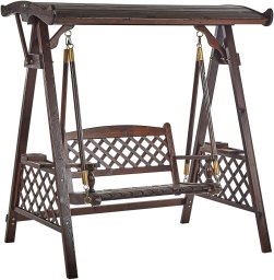 Huśtawka ogrodowa SENARICA Drewno Ciemnobrązowy