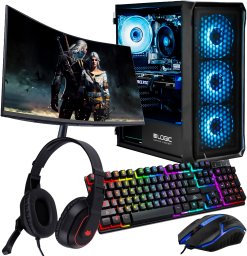 Komputer Gamingowy Z MONITOREM Ryzen 5 7500F RX 9070 16GB 32GB /1TB WIN11