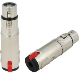 Adapter AV Roxtone RA3XFJF przejściówka plug XLR żeński do socket Jack 6.3mm stereo żeński with lock