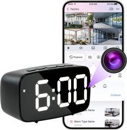 MINI KAMERA WIFI SZPIEGOWSKA UKRYTA W BUDZIKU ANDROID ZDALNY PODGLĄD RUCHU