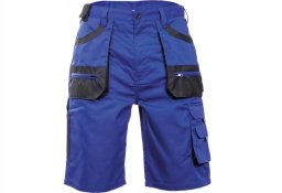 BE-01-009 - krótkie spodnie robocze, bawełna 20%, poliester 80% - royal/czarny 62