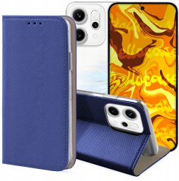 Hello Case ETUI Z KLAPKĄ DO OPPO RENO14 GRANATOWE ZAMYKANE MAGNETYCZNE OCHRONNE KABURA