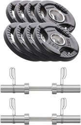 Zestaw hantli olimpijskich regulowanych UNDERFIT 2 x 12,5 kg gryf obciążenie