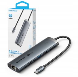 HUB USB Vention Vention 8in1 USB-C 4K 60Hz 100W PD 0.15m