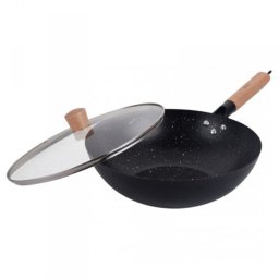 Patelnia KingHoff WOK Z POKRYWĄ Z POWŁOKĄ MARMURKOWĄ 30cm KINGHOFF KH-1984