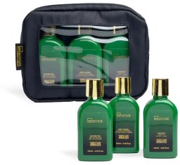 Baylis & Harding Rinkinys Idc Institute Men's Luxe Essentials vyrams: dušo želė, 120 ml + šampūnas, 120 ml + kūno losjonas, 120 ml + kosmetinė, 1 vnt.
