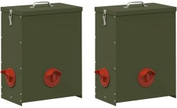 vidaXL Karmnik dla kur 2 pcs Zielony oliwkowy 32,5 x 20,5 x 43 cm