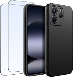 ZESTAW Etui do Xiaomi Redmi Note 14 4G Matowe Silikon Slim + 2 SZTUKI SZKŁO