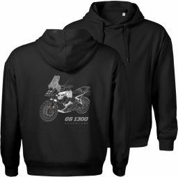 Bluza z kapturem motocyklowa z motocyklem na motor BMW GS 1300 Adventure męska czarna L