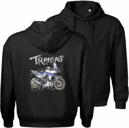 Bluza z kapturem motocyklowa z motocyklem na motor Honda Transalp 750 XL męska czarna M