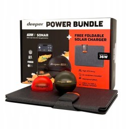 Deeper CHIRP+3 sonar +36W foldable solar charger power bundle