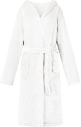 vidaXL Szlafrok z kapturem Biały z flaneli