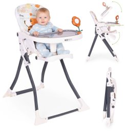 ModernHome Fotelik krzesełko do karmienia dzieci składane + zabawki ECOTOYS EDUKAMP