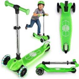 Hulajnoga Ricokids Hulajnoga trójkołowa dla dzieci balansowa świecąca w ciemności Jelly - zielona