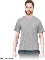 TSR-REGU - t-shirt męski o standardowym kroju, 100% bawełna - S-3XL (czarny - ciemnoszary 2XL