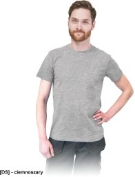 TSRSLIM - t-shirt męski o dopasowanym kroju, 100% bawełna - ciemnoszary 3XL