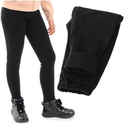 LAEMI ocieplane elastyczne legginsy dziecięce klasyczne getry polskie czarne 116