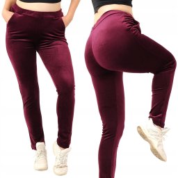 LAEMI Dresy damskie Spodnie dresowe Welurowe Bordowe M