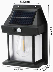 Kinkiet CreativeHome ZD159 KINKIET ŚCIENNY SOLARNY LED Z CZUJNIKIEM RUCHU