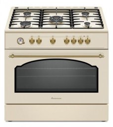 Kuchenka Ravanson Kuchnia gazowo-elektryczna Retro KWGE-90ARC (kremowy)