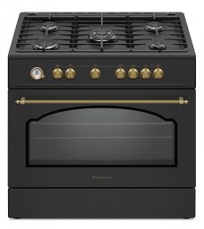 Kuchenka Ravanson Kuchnia gazowo-elektryczna Retro KWGE-90AR (czarny)