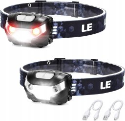 Latarka czołowa Alogy Lepro Head Torch (2 Pack) - waterproof lampki czołowe LED zasilane bateriami IPX6 (2 pack) (zestaw nie zawiera baterii)