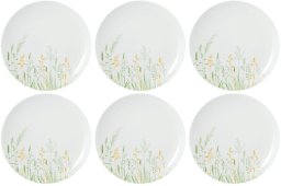 La Porcellana Bianca MEADOW GRASSES GREEN Zestaw 6 talerzy do sałatek 22.5 cm