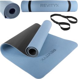 Revity Mata treningowa do jogi ćwiczeń fitness pilatesu 183 cm x 61 cm x 6 mm